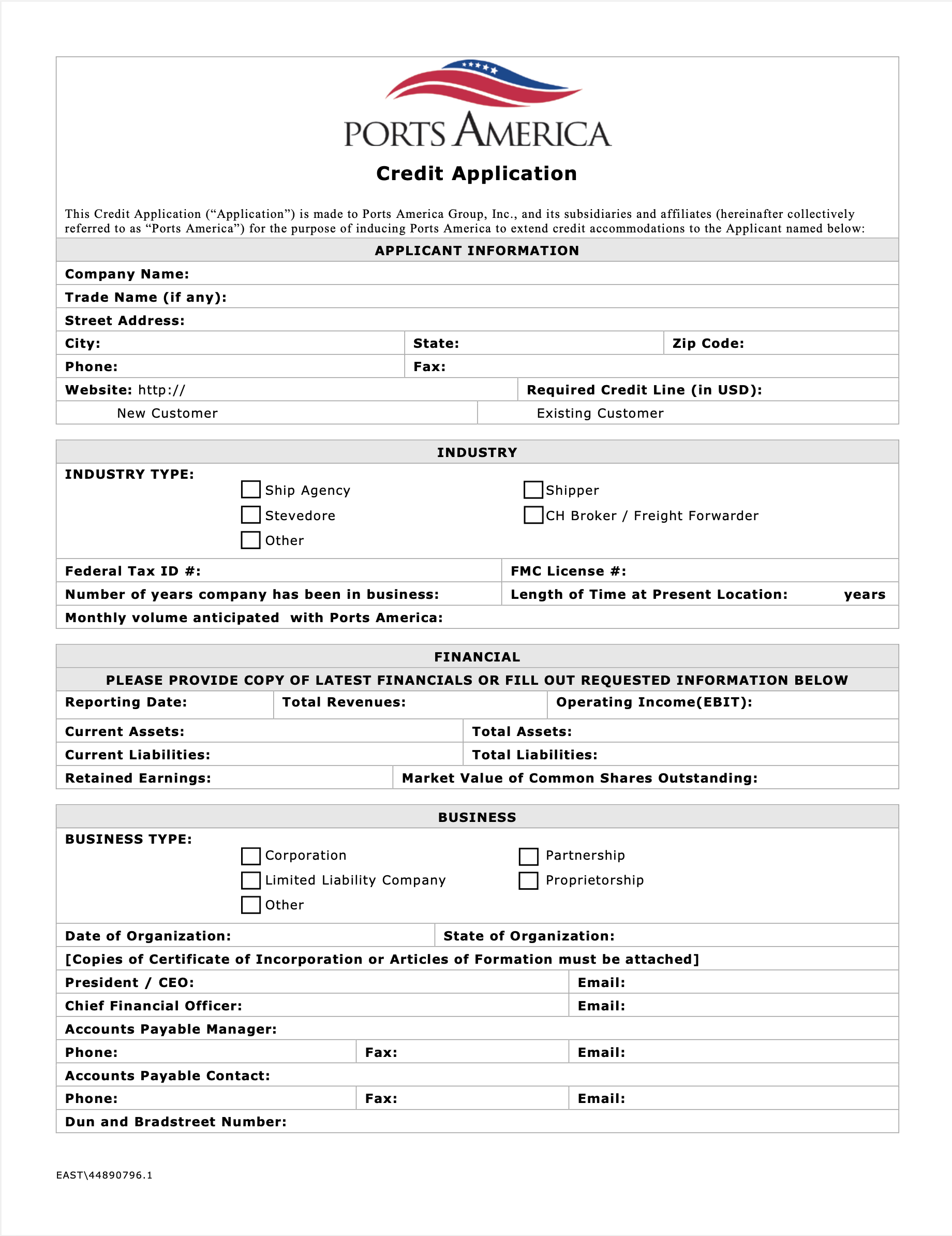 Credit Application